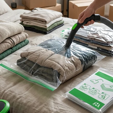 Saci vacuum pentru haine și textile